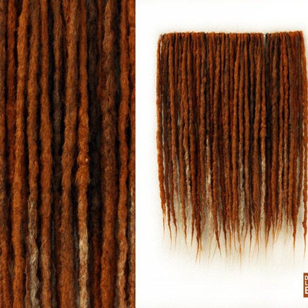 High Quality Realistic Hand Crocheted Dreadlock * Faux loc * Dread Ombre* Faux Dreadlock * Curly Dread * Copper * Synthetic Set * Ginger *