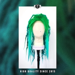 Dread Wig Cyber goth cosplay fantasy green wig with dreadlocks - perfect for an elf, sea witch - lace front wigs