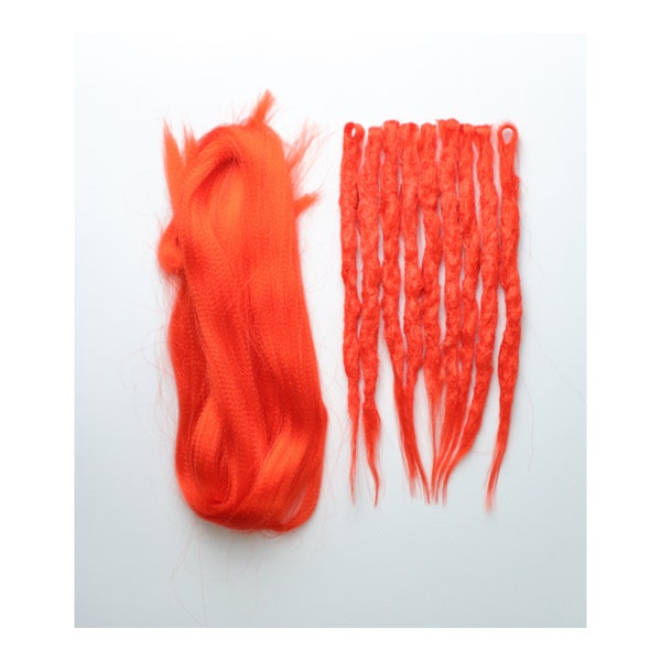 Red Dreadlock Braid Extension, Crotcheted Faux Loc, Custom Colour, Thin or Thick / Short or Long / Loop or Brush / SE or DE Ultra Red