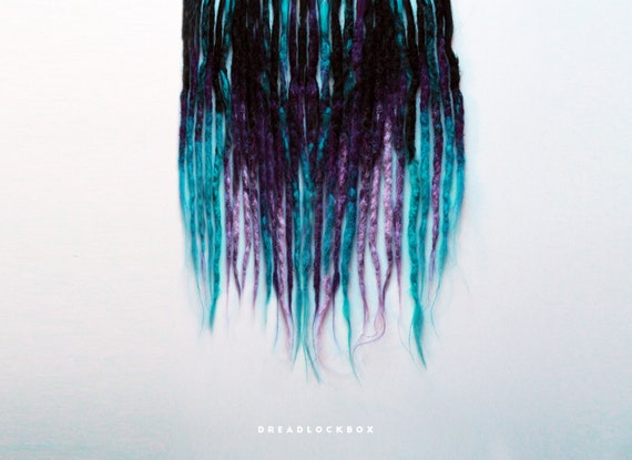 Black Teal Purple Turquoise Color Mix Dreadlocks Etsy