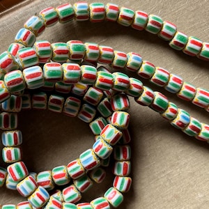Chevron glass beads 7x8mm 40cm strand
