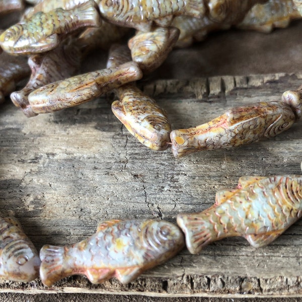 Glass Fish Beads Etsy