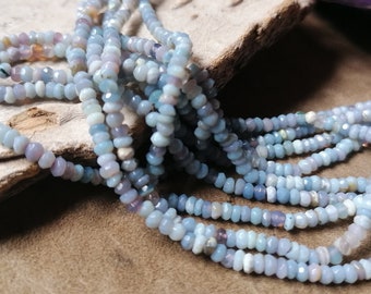 Faceted blue opal beads 3mm 33cm strand