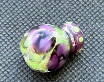 Blooming Jewelry - Lampwork Focal Bead - Blooming Flower - Spring Necklace - Lampwork Beads - Floral Glass Bead - Art Glass Beads - OOAK