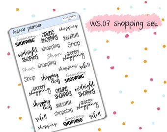 Ws.07 Shopping set // planner sticker // Erin condren planner // kikki k // planner decoration // word sticker