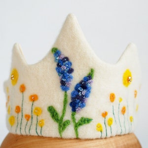 Waldorf Wool Felt Flower Crown: Birthday Princess Hair Accessory