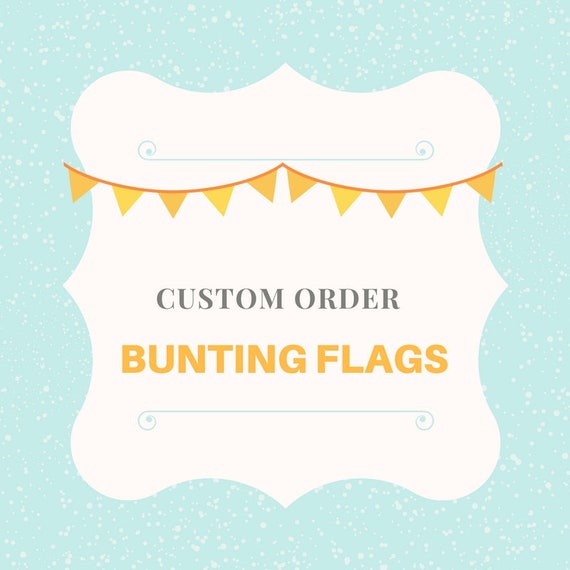 Custom Fabric Bunting Flags Linen Shower Birthday Nursery Etsy
