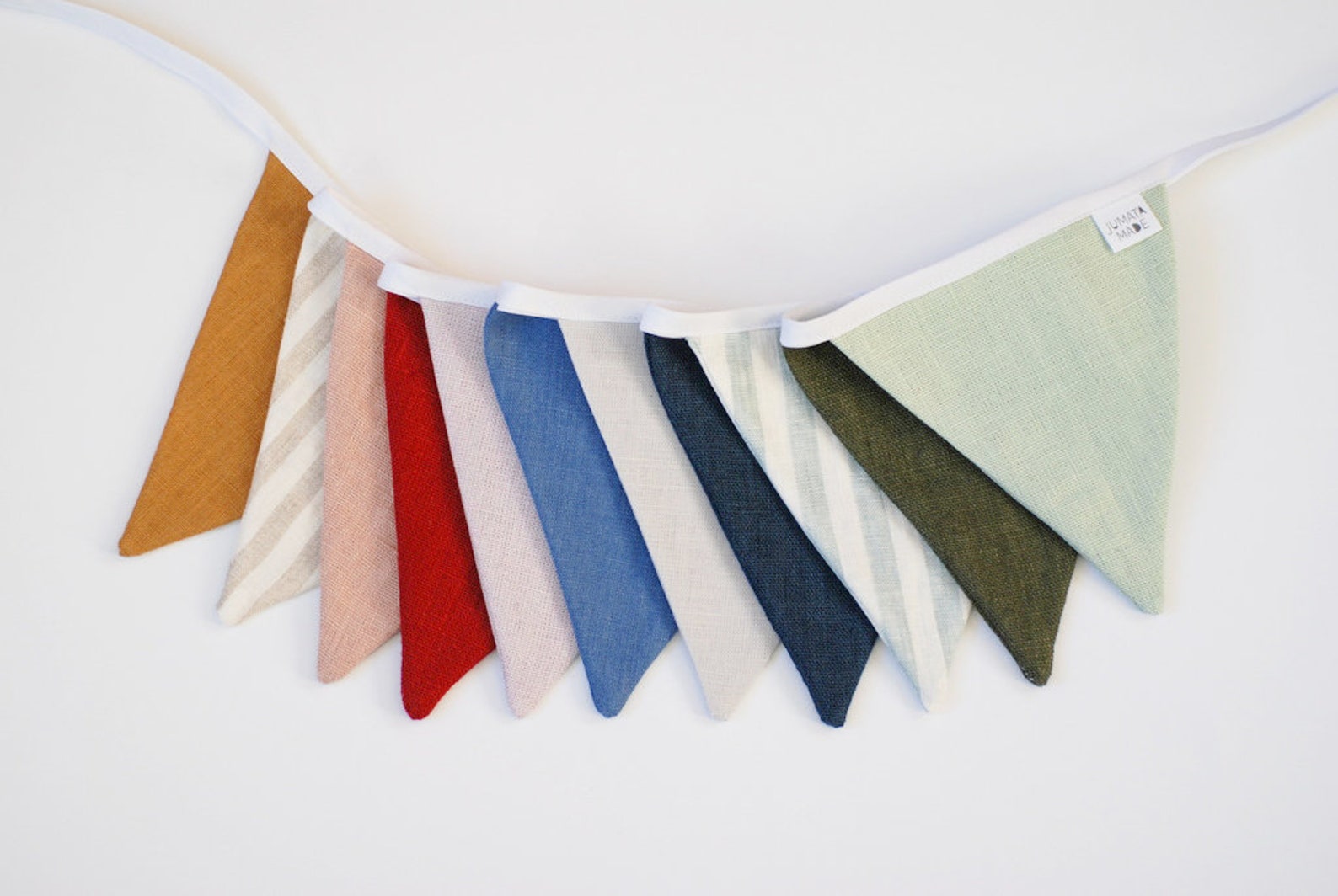 Linen Fabric Pennant Bunting Triangle Garland String Banner - Etsy