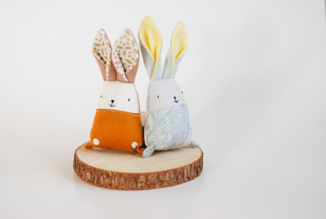 Small Rabbit Set Small Stuffed Bunny Rabbit Set, Linen Heirloom Decoration Toys, Nursery ...