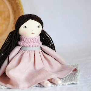 Handmade cloth rag doll, ooak heirloom linen doll nursery decoration