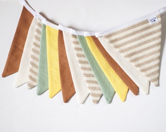 Bunting Fabric Banner, Leinen Wandbehang Dekor, Kinderzimmer Spielzimmer Hochzeit außerhalb Flaggen Strad Banner