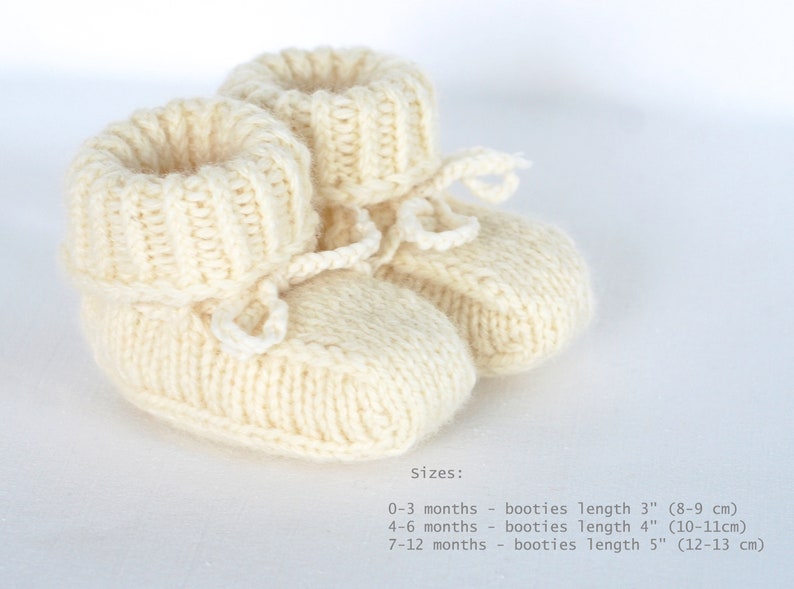 Baby pure merino wool booties, baby first hand knitted wool shoes, booties organic sheep wool eco slippers image 2