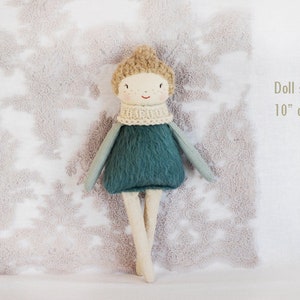 Fabric cloth rag doll, handmade fabric doll, Christmas doll image 4