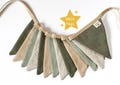 Medi Linen Flag Banner –  Handmade Sage Green & Beige Bunting, OEKO-TEX Certified product logo