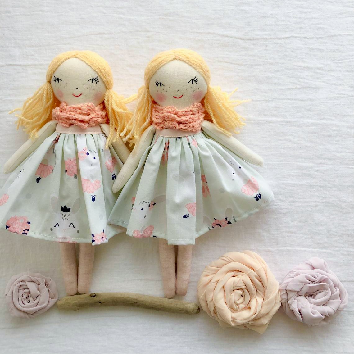Muneca de trapo de tela pequena decoracion de vivero de munecas de reliquia regalo para Navidad Etsy Espana