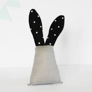 Handmade bunny, Neutral monochrome rabbit, gift for new mom, nursery playroom decor image 3