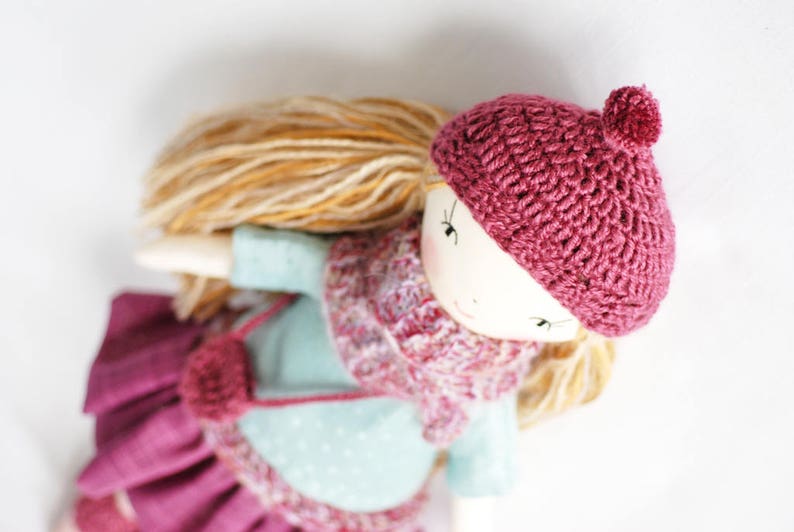 Handmade cloth rag pixie doll, OOAK dolls birthday Christmas gift for girl, heirloom keepsake decoration, doll Stella image 4