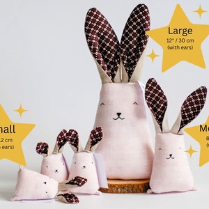 Handmade bunny, Neutral monochrome rabbit, gift for new mom, nursery playroom decor image 5