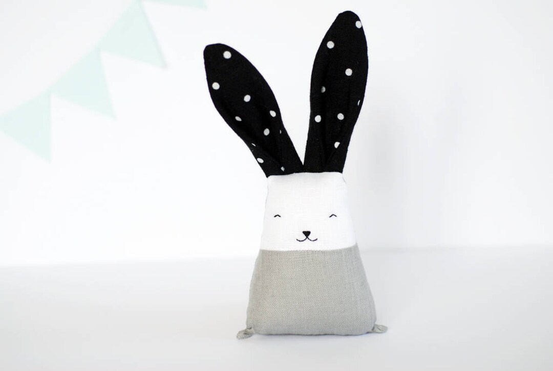 Neutral Rabbit Stuff For Rabbits Handmade Bunny, Neutral Monochrome Rabbit, Gift for New Mom, Nursery ...