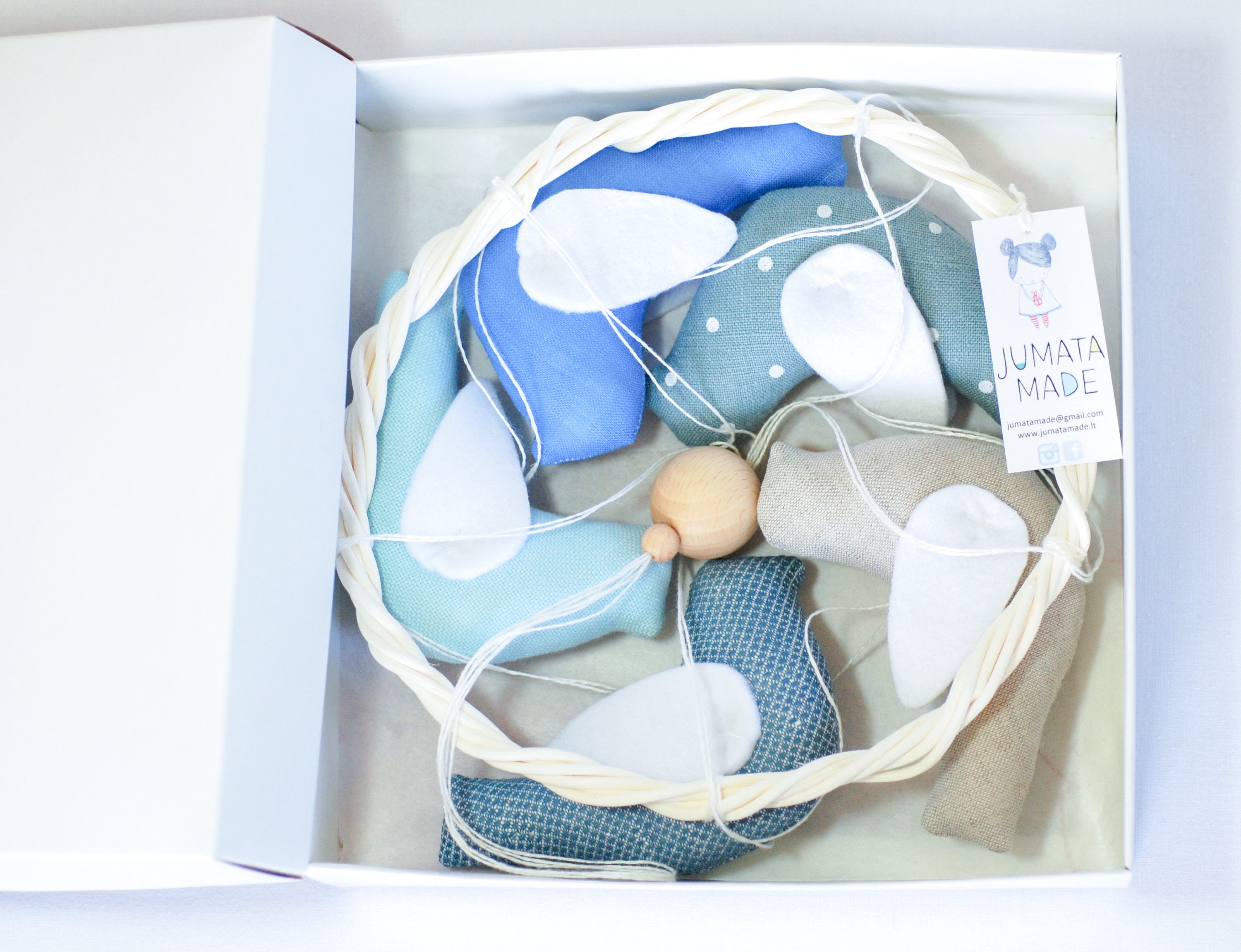 Baby Blue Crib Birds Mobile for Boy Nursery Gift for New Mom Etsy