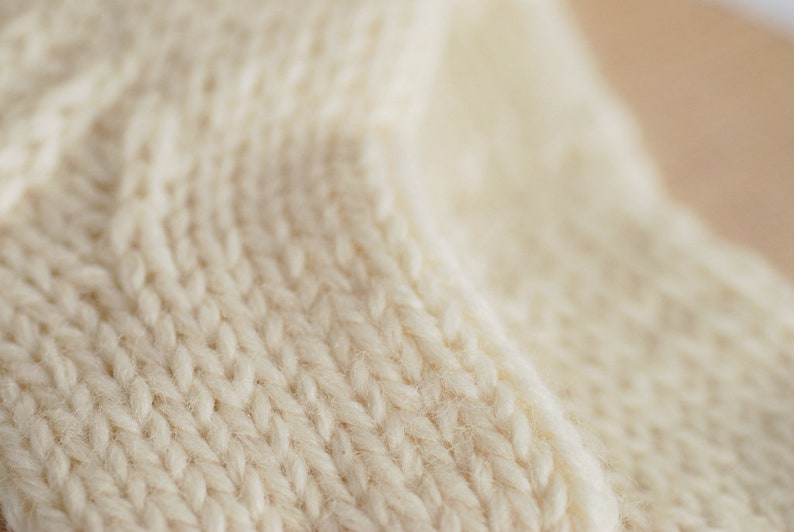 Baby organic wool socks, Newborn Hand Knit booties socks, gift for new mom image 6