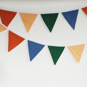 Bright fabric Pennant Bunting String Linen Banner Flags Outdoor Indoor Triangle Flags Decoration Tent
