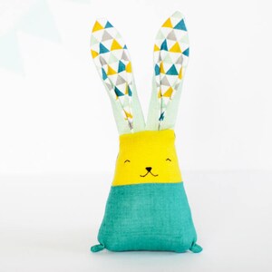 Bunny baby socks bird set, baby boys gift set, baby wool socks, stuffed rabbit toy image 8