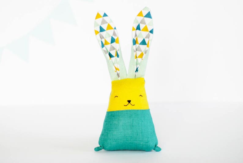 Bunny baby socks bird set, baby boys gift set, baby wool socks, stuffed rabbit toy image 8