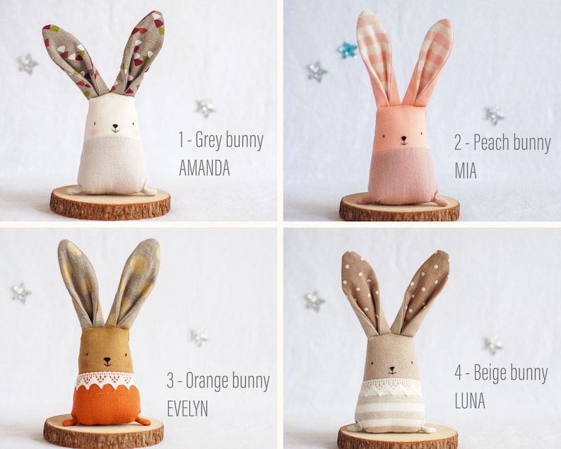 Cloth bunny decor linen stuffed bunny rabbit woodland | Etsy