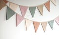 Linen bunting wall decor, Fabric Bunting Banner, Neutral String Banner Nursery wall hanging Wedding decoration bunting product logo