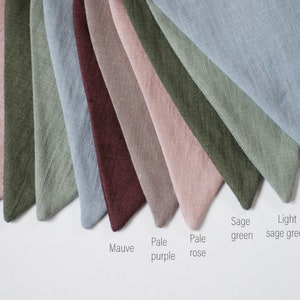 Sage green purple blue shades fabric bunting banner pennant string linen garland image 6