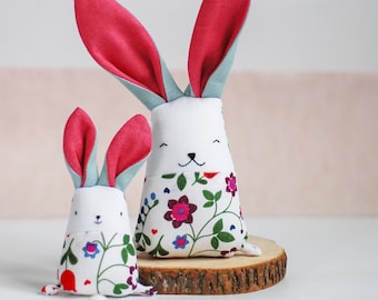 Coniglietto di peluche in lino, decorazione per cameretta dei bambini in stile bosco, cimelio di famiglia, regalo di Natale e Pasqua