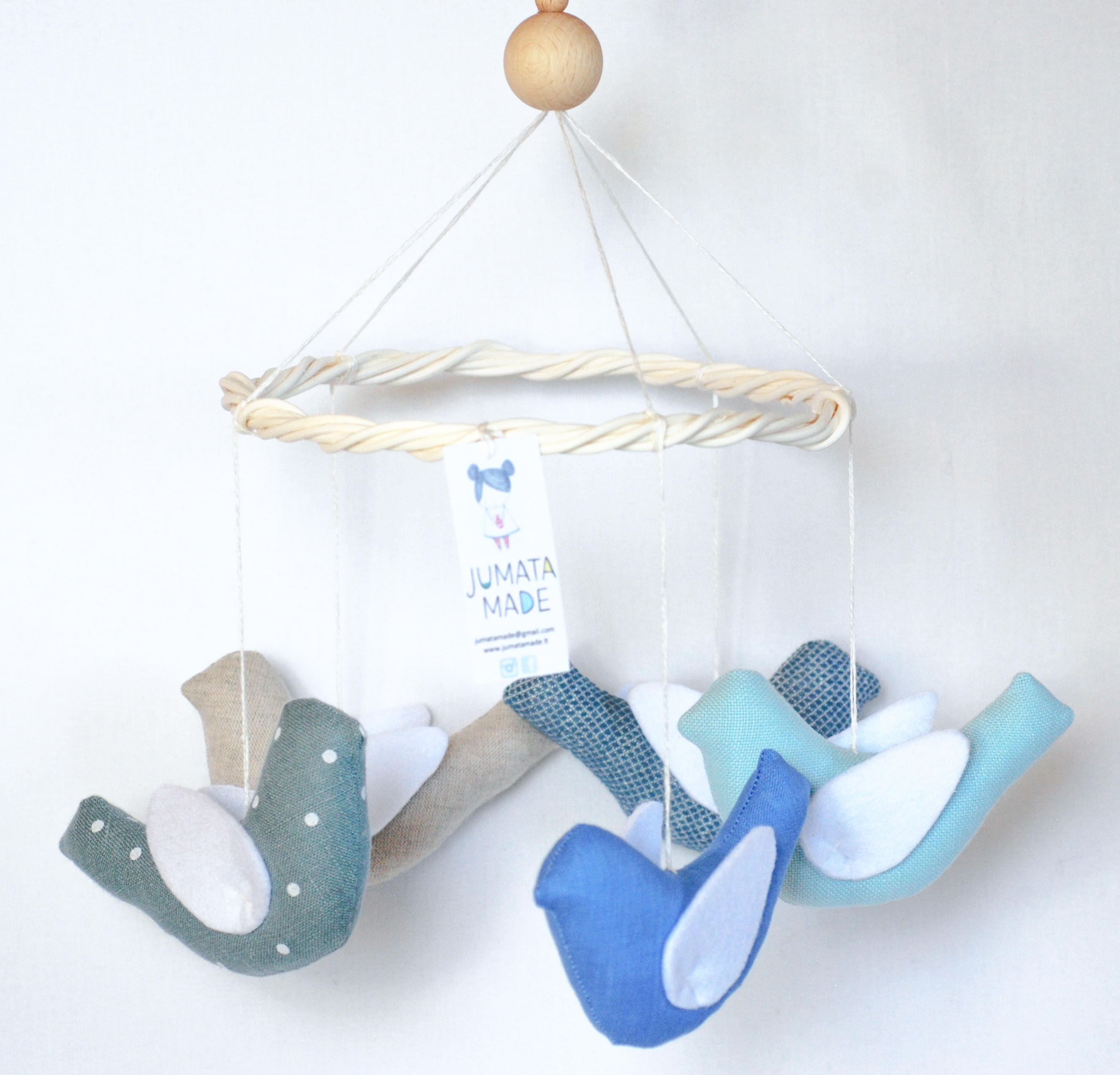 Baby Blue Crib Birds Mobile for Boy Nursery Gift for New Mom Etsy