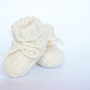 Baby pure merino wool booties, baby first hand knitted wool shoes, booties organic sheep wool eco slippers image 3