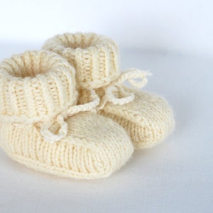 Baby pure merino wool booties, baby first hand knitted wool shoes, booties organic sheep wool eco slippers image 5