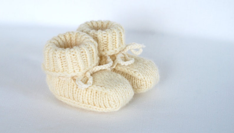 Baby pure merino wool booties, baby first hand knitted wool shoes, booties organic sheep wool eco slippers image 5