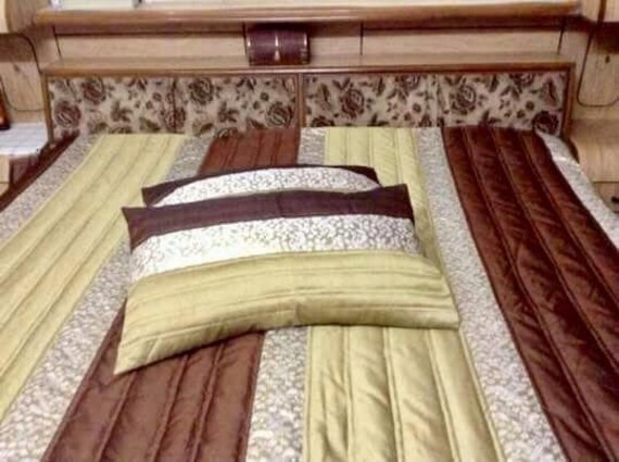 5pc Dupioni Silk Comforter Bedspread With 2 Pillow 2 Cushion Etsy