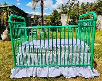 White Crib skirt with 20 inches drop/ cot skirt