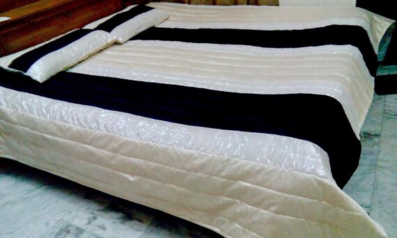 5pc Dupioni Silk Comforter Bedspread With 2 Pillow 2 Cushion Etsy