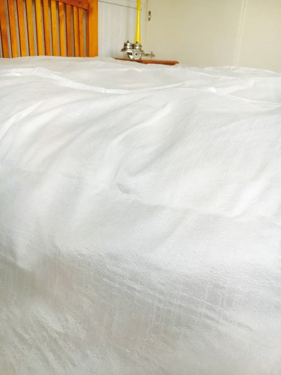 King Queen Size Off White Dupioni Silk Duvet Cover Etsy