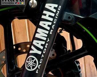 2 x  Factory racing logo stickers in custom size and color options compatible with all Yamaha Motorcycles