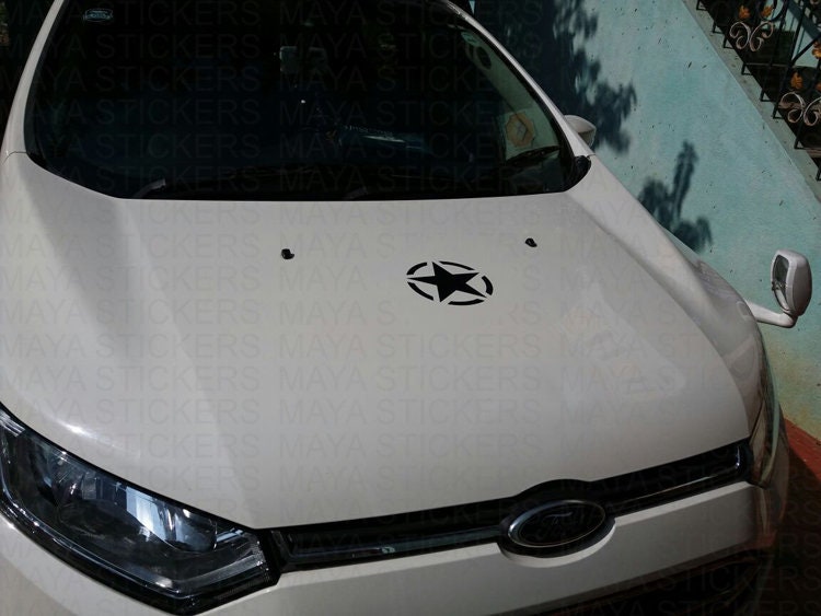 Car Star Sticker Stencil Style Star Stickers for Motorcycles, Helmets, Cars ( Pair of 2 ...