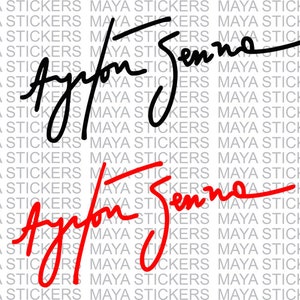 2 adesivi con decalcomania autografa di Ayrton Senna