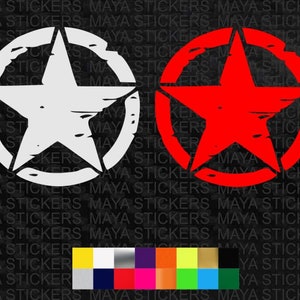 2 X rugged star sticker for cars, motorcycles and helmets