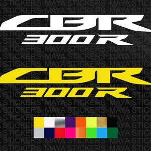 2 x CBR300R logo decal sticker in custom colors and sizes compatible with Honda CBR300R