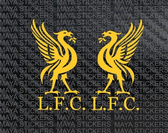Pair of 2 LFC logo decals for cars, bikes, laptops or any kind of smooth surface