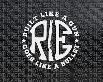 Adhesivo de diseño exclusivo "Construido como una pistola", apto para motos Royal Enfield en varios colores.