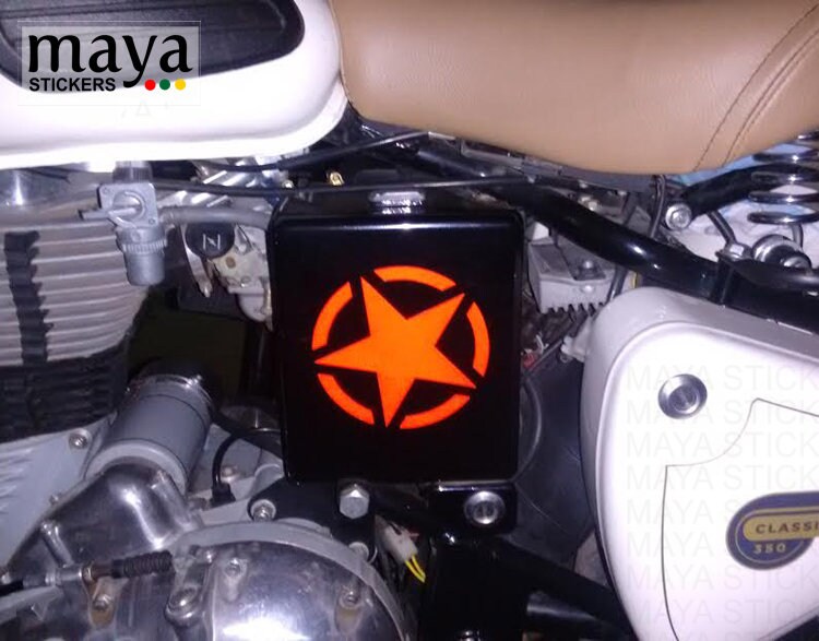 Stencil Style Star Stickers for Motorcycles, Helmets, Cars ( Pair of 2 ...