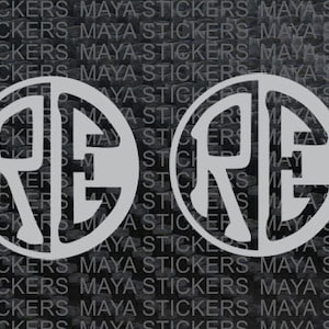 Logo 2 X RE con design a spazio negativo compatibile con le motociclette Royal Enfield