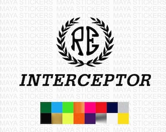 Royal Enfield interceptor logo stickers in multiple color options